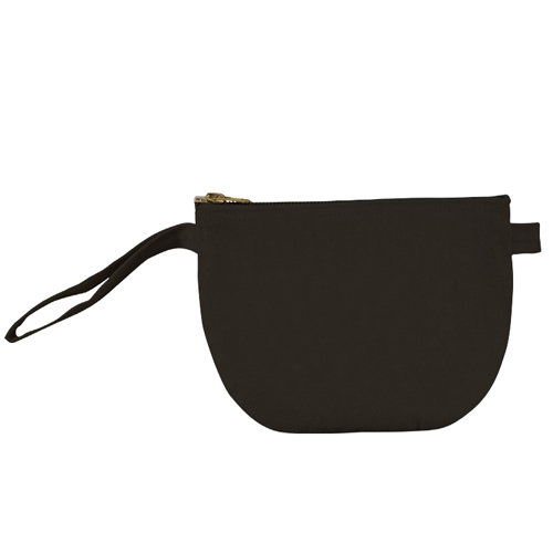 Black U Shape Bag w/Brass Zipper