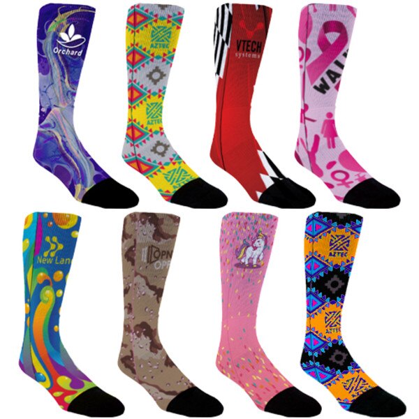 Sublimated Crew Length Tube Blackout Socks | Bagmasters