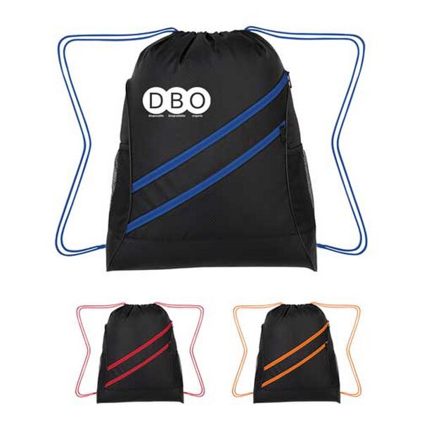 Custom Printed Swipe Sports Drawstring Bag Bagmasters
