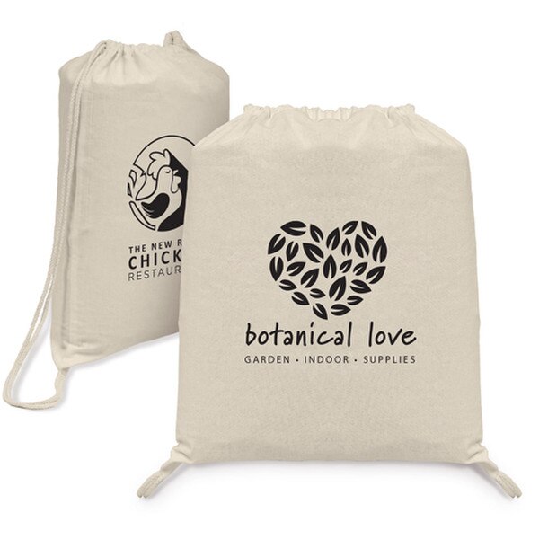 Custom Logo Printed Cotton Drawstring Bags