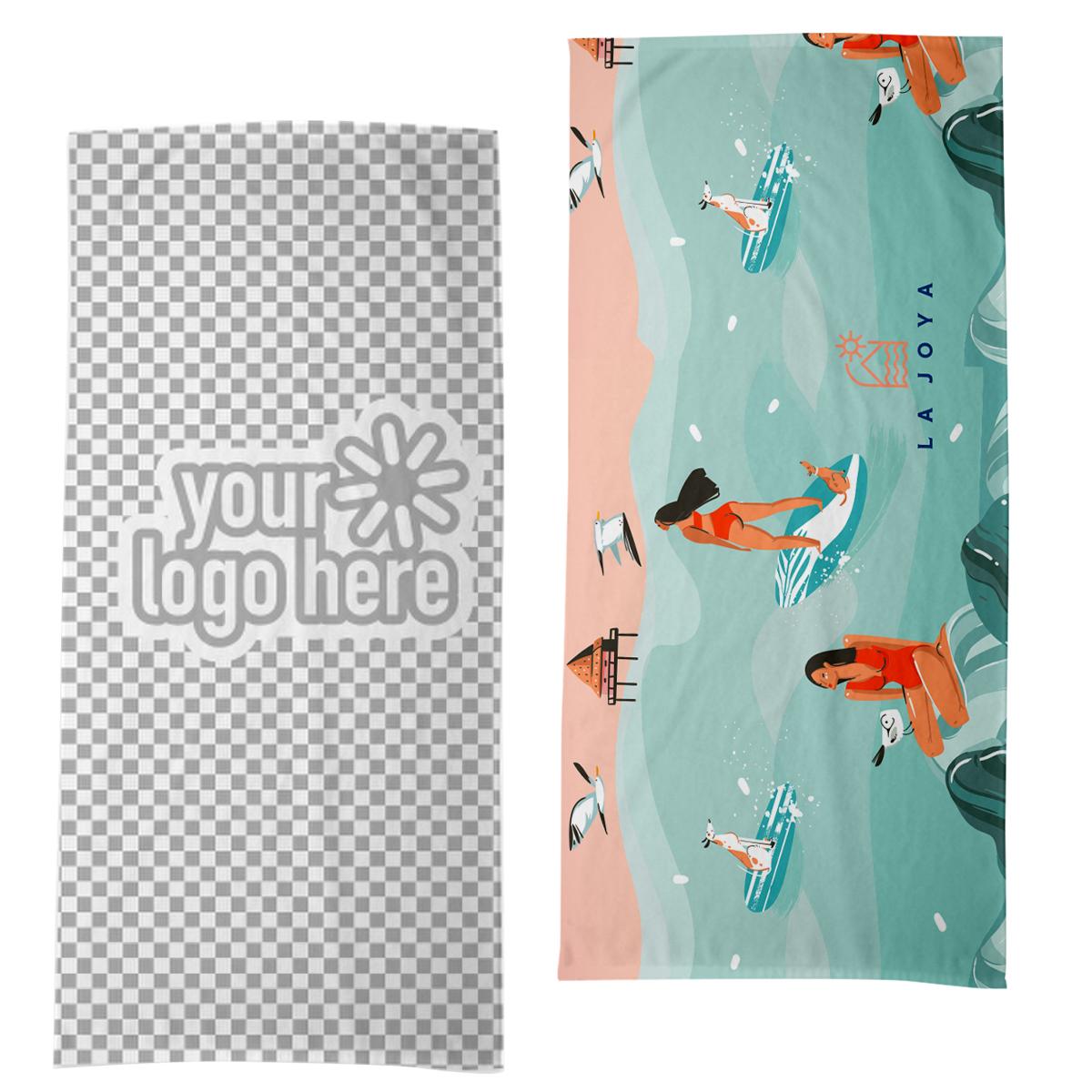 Kiton logo-print beach towel - White