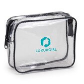 Personalised Black Clear Makeup Bag Clear Cosmetic Bag 