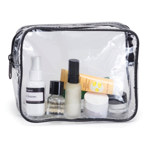 Clear Vinyl Travel Size Cosmetic Bag